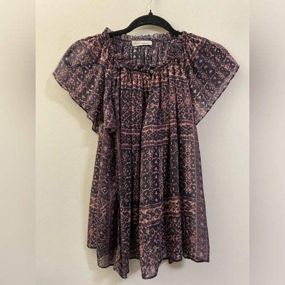 Ulla Johnson 100% Silk Aryn Flutter‎ Sleeve Boho Blouse - 6 - Picture 3 of 12